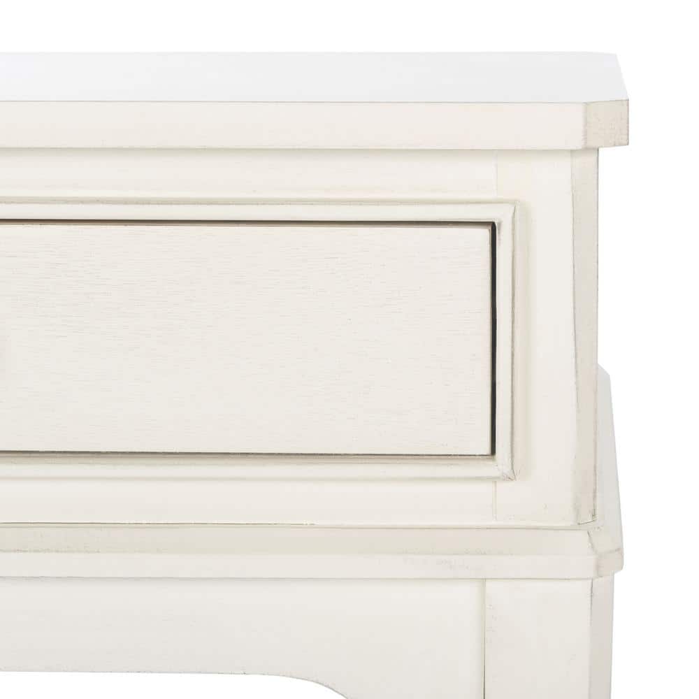 Distressed White French Country 2-Drawer Console Table