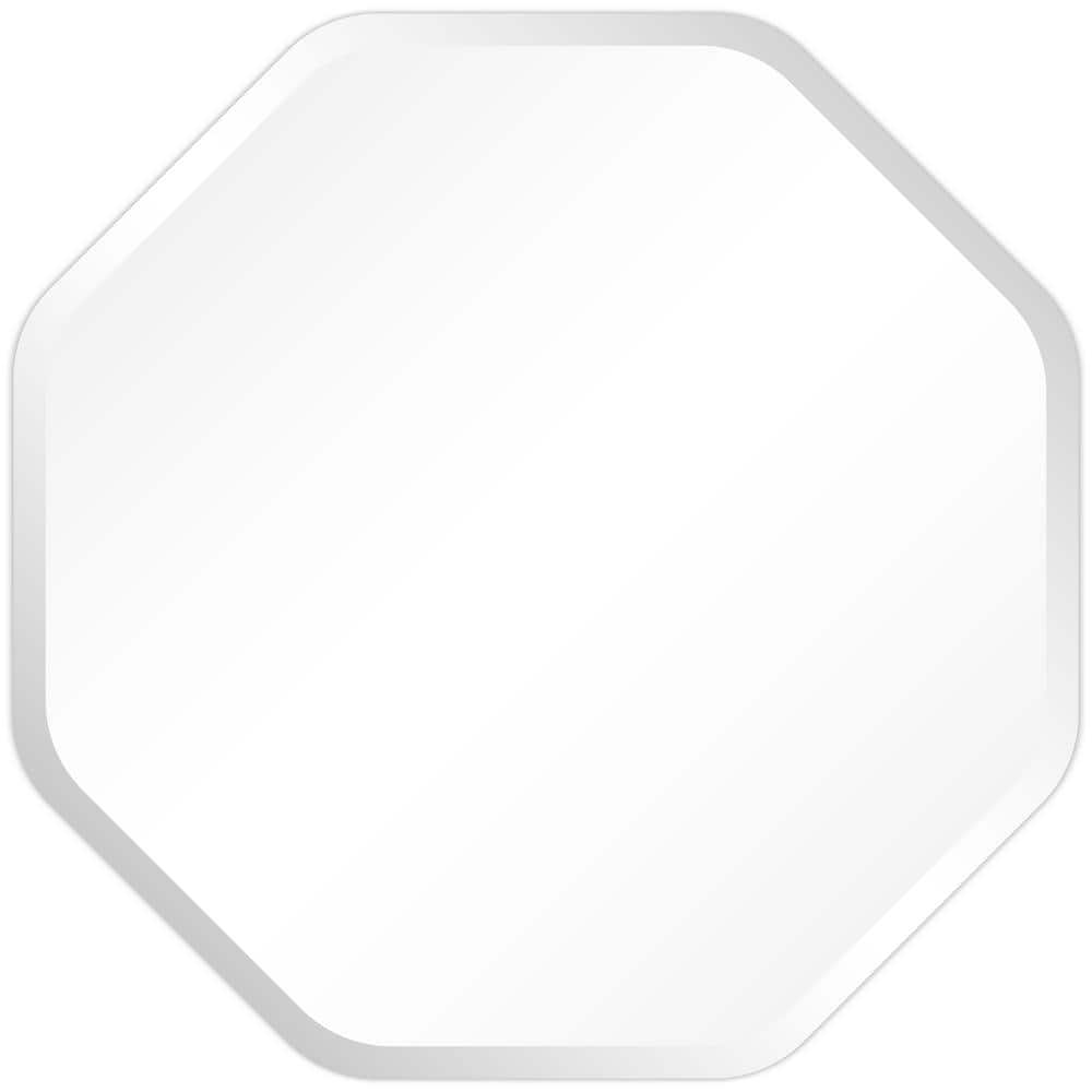 28" Frameless Beveled Octagonal Bathroom Wall Mirror