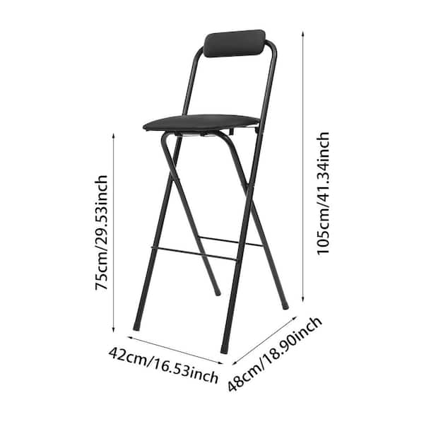 YIYIBYUS Black Metal Carbon Steel Folding Chair Seat