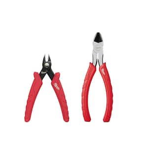 4.75 in. Mini Flush Cutting Pliers and 6 in. Diagonal Cutting Pliers (2-Piece)