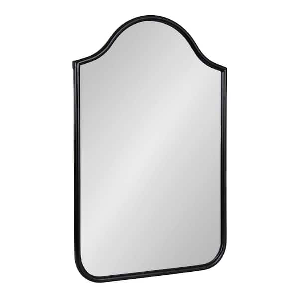 Kate and Laurel Fellows 23.62 in. W x 36.00 in. H Black Arch Transitional Framed Decorative Wall Mirror