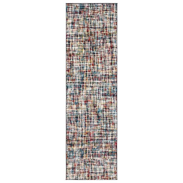 Porcello 2 ft. x 8 ft. Multi Crosstitch Ikat Runner Rug