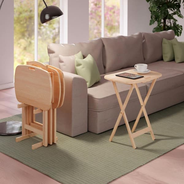 Lucca 15.67 In Natural 5-pc Snack/End Table Set