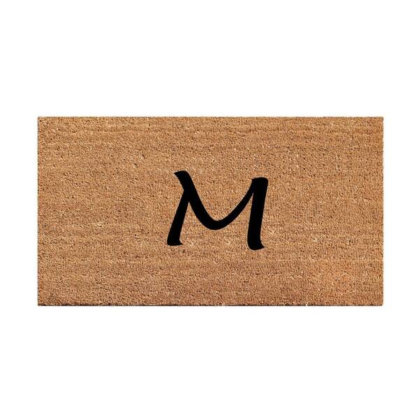 First Impressions A1HC First Impression Plain 18 in. x 30 in. Coir Monogrammed M Door Mat