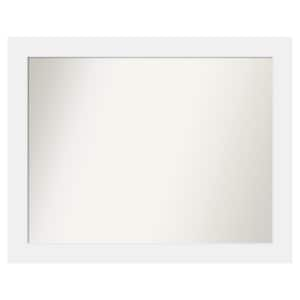 Corvino White 39 in. x 31 in. Custom Non-Beveled Matte Wood Framed Bathroom Vanity Wall Mirror