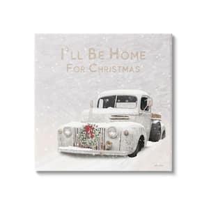 I'll be Home For Christmas Phrase by Lori Deiter 1-Piece Unframed Graphic Print Travel Poster Art Print 17 in. x 17 in.