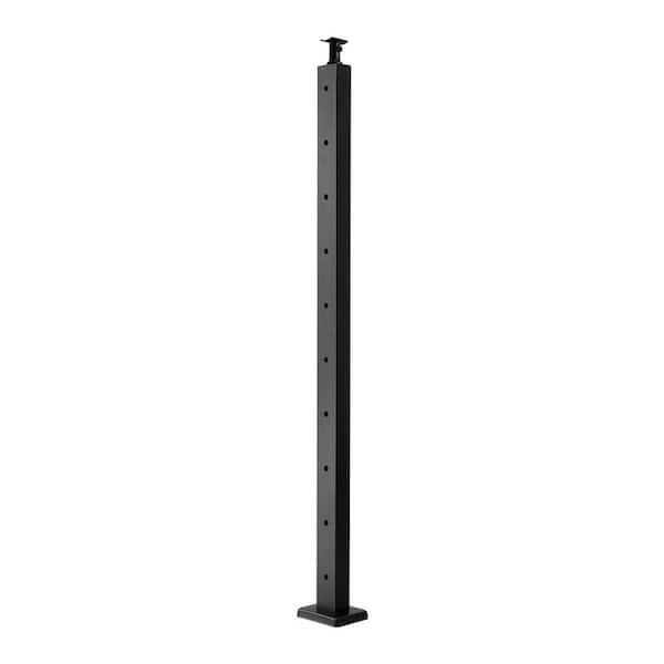 Cable Railing Post 36 x 2 x 2 in. 4 ft. Stainless Steel Deck Post with Pre-Drilled Holes Cable for Cable Railing System