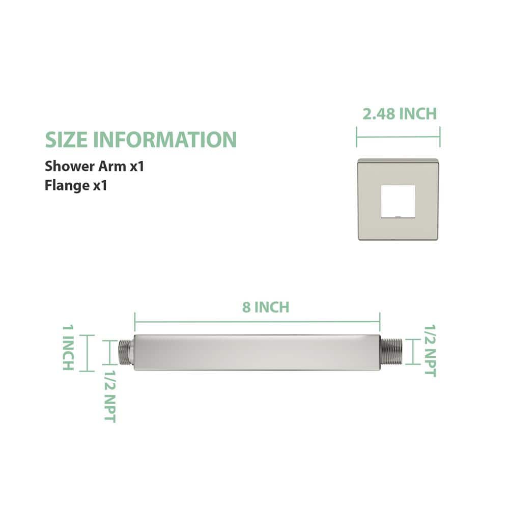 Brushed Nickel Ceiling Mount Straight Shower Arm