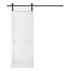 Alda 24 in. x 80 in. Bianco Noble Finished Composite Core Wood Sliding Barn Door with Hardware Kit