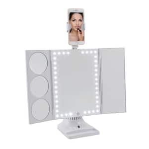 8.25 in. W Makeup Mirror Swiveling Smartphone Mount in White