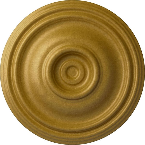 Ekena Millwork 14-3/4 in. x 1-3/4 in. Traditional Urethane Ceiling Medallion (Fits Canopies upto 4 in.), Pharaohs Gold