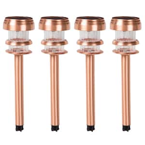 Solar Powered Copper Path LED Lights (4-Pack)