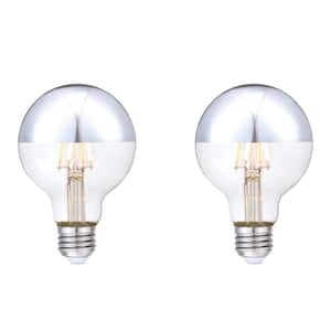 40-Watt Equivalent G25 Dimmable Half Chrome Edison Filament LED Light Bulb 2700K (2-Pack)