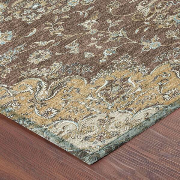 Chantille Machine Washable Indoor/Outdoor Abstract ACN2495 Chocolate 10 ft. x 14 ft. Area Rug