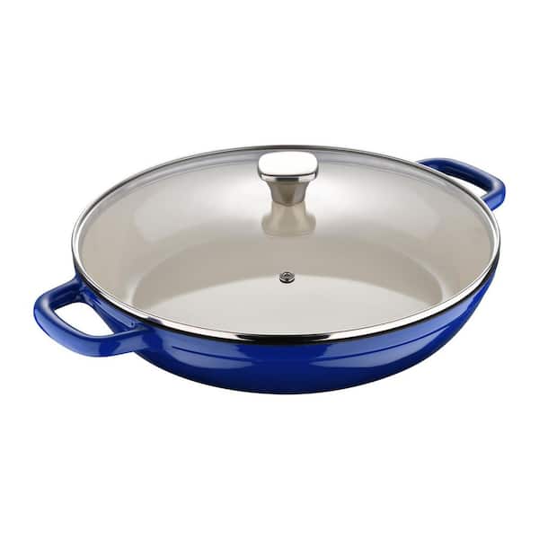 Chasseur 4.2 qt. Blue French Enameled Cast Iron Round Dutch Oven