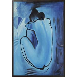 Blue Nude by Pablo Picasso Black Floater Framed People Oil Painting Art Print 25.5 in. x 37.5 in.