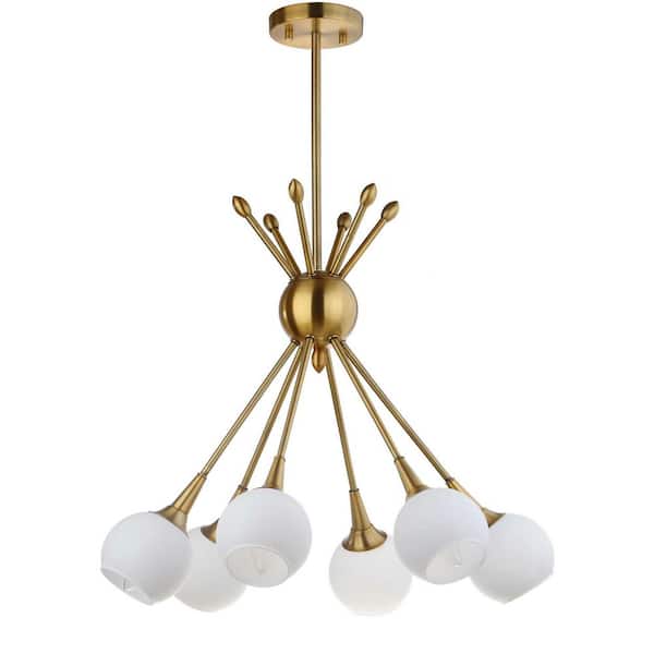 SAFAVIEH Justine 6-Light Brass Gold Sputnik Hanging Pendant Lighting
