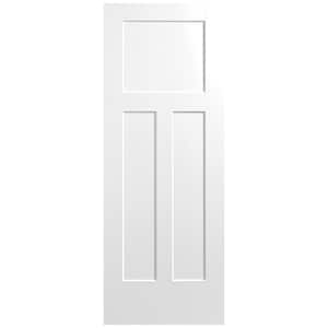 30 in. x 80 in. 3-Panel Winslow Single Bore Hollow Core Primed Molded Composite Interior Door Slab