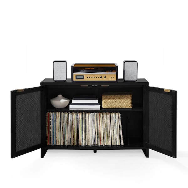 Kenji Black Record Storage Media Console