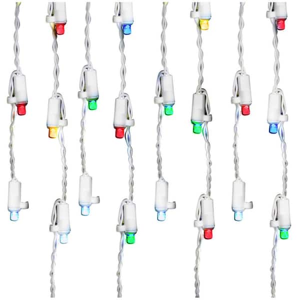 Brite Star 8.58 ft. 60-Count Twinkling LED Micro Mini Multi Christmas Icicle Lights