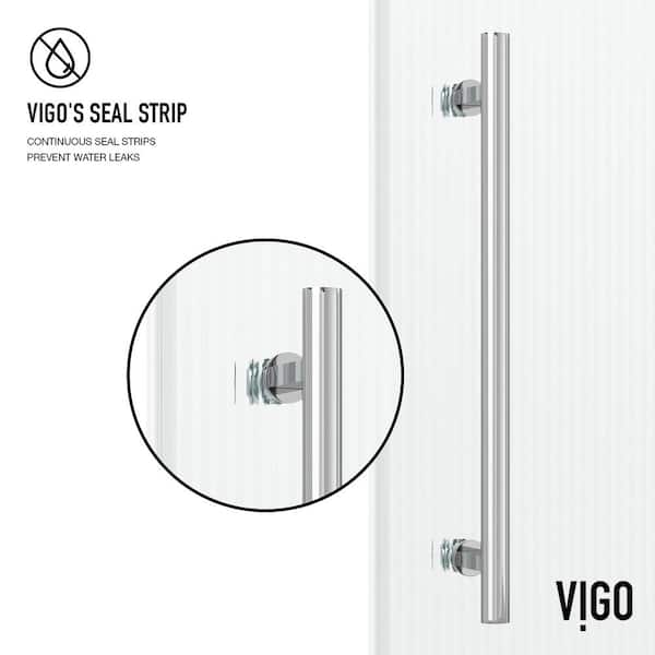 Elan 56 to 60 in. W x 74 in. H Sliding Frameless Shower Door in Stainless Steel with 3/8 in. (10mm) Fluted Glass