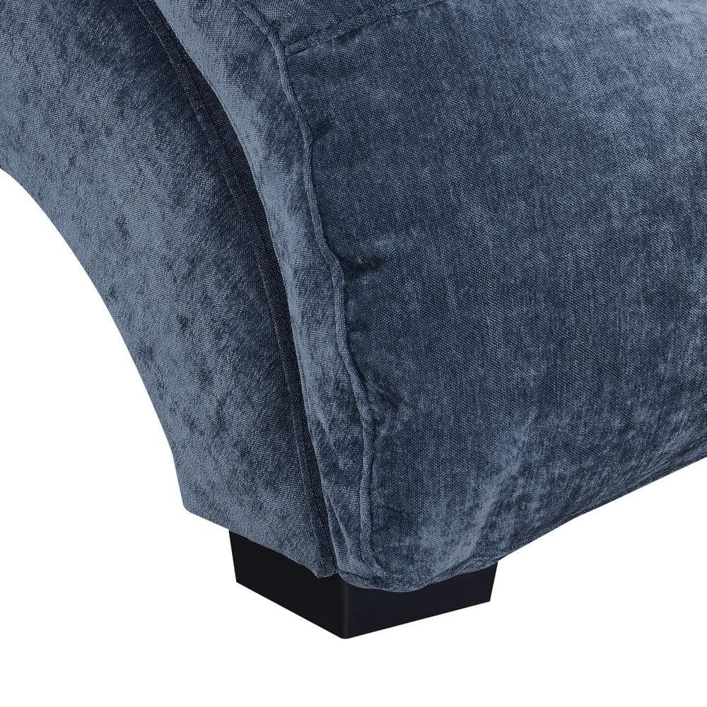 Slate Blue Microfiber Tufted Chaise Lounger
