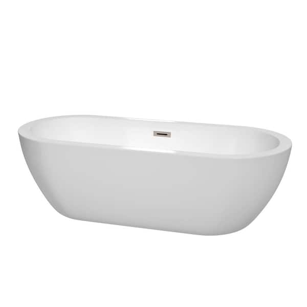 Wyndham Collection Soho 6 ft. Center Drain Soaking Tub in White