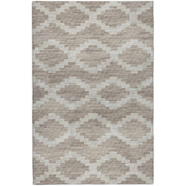 Dream Shag Premium Machine Washable Abstract ADS115 Tan 9 ft. x 12 ft. Area Rug