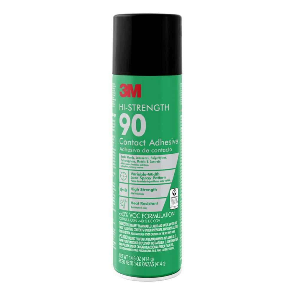 3M Spray Adhesive, 24 fl oz, Aerosol Can, Clear, Hi-Strength 90 90