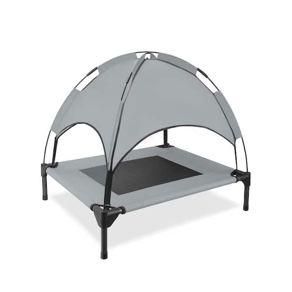 Patio Premier Small Grey and Black Raised Pet Bed with Cover