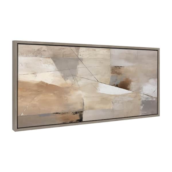 Sylvie Textured Abstract Framed Canvas by The Creative Bunch Studio Set of 1 Abstract Art Print 18.00 in. x 40.00 in.