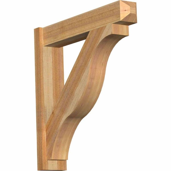 Ekena Millwork 6 in. x 30 in. x 30 in. Western Red Cedar Fuston Craftsman Rough Sawn Outlooker