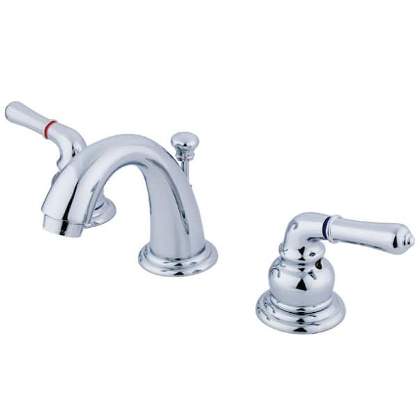 Kingston Brass Magellan 2-Handle 8 in. Widespread Bathroom Faucets with Plastic Pop-Up in Polished Chrome