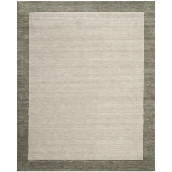 Himalaya Light Grey/Dark Grey 8 ft. x 10 ft. Border Area Rug
