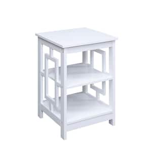 Town Square 23.50 in. White Wood End Table