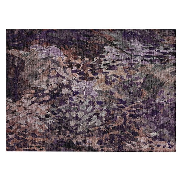 Chantille Machine Washable Indoor/Outdoor Abstract ACN2737 Plum 3 ft. x 4 ft. Area Rug