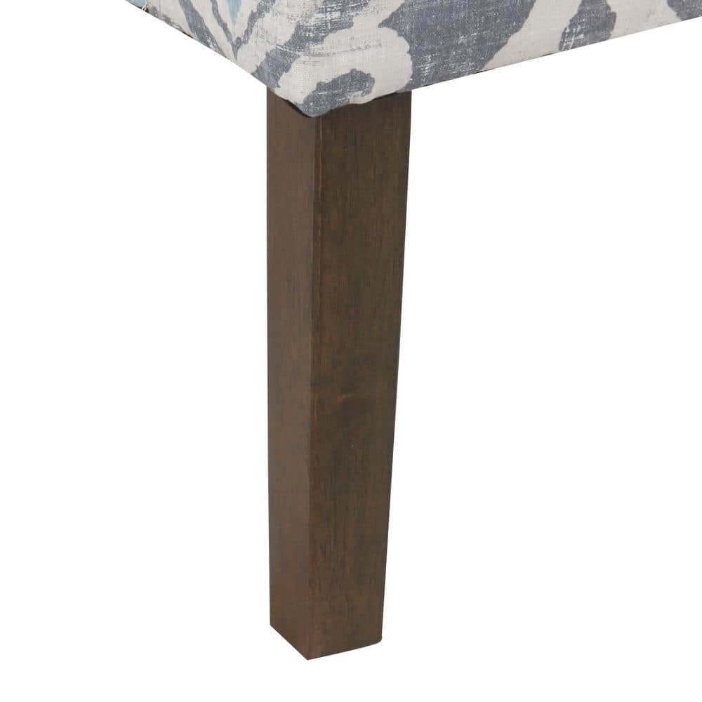 Suri Blue Classic Swoop Accent Chair with Wood Legs