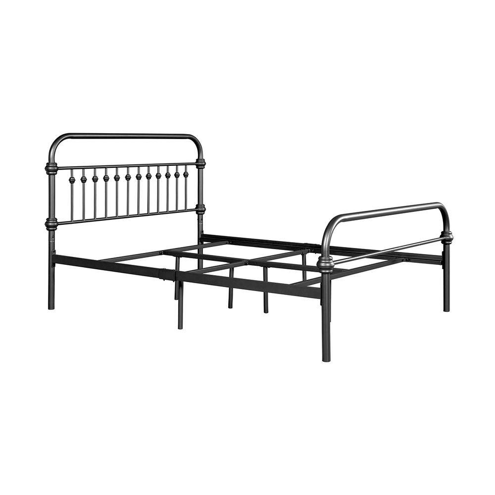 Homy Casa Metal Standard Black Full Platform Bed Foundation with