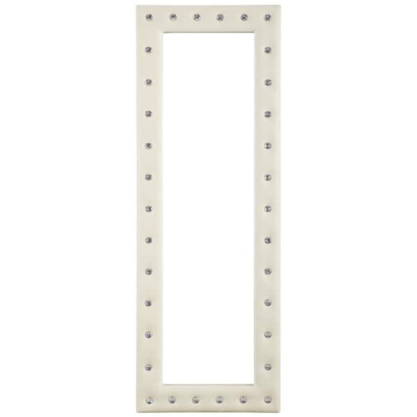 HOMESTOCK Beige 22 in. W x 63 in. H Modern Crystal Tufted Rectangle Framed Leaning Mirror