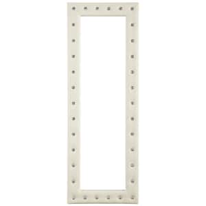 22 in. W x 63 in. H Modern Crystal Tufted Rectangle Framed Beige Leaning Mirror
