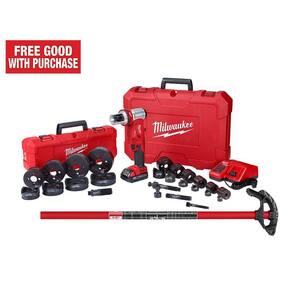 M18 18-Volt Lithium-Ion 1/2 in. to 4 in. Force Logic 6-Ton Cordless Knockout Tool Kit with Die Set & Conduit Bender