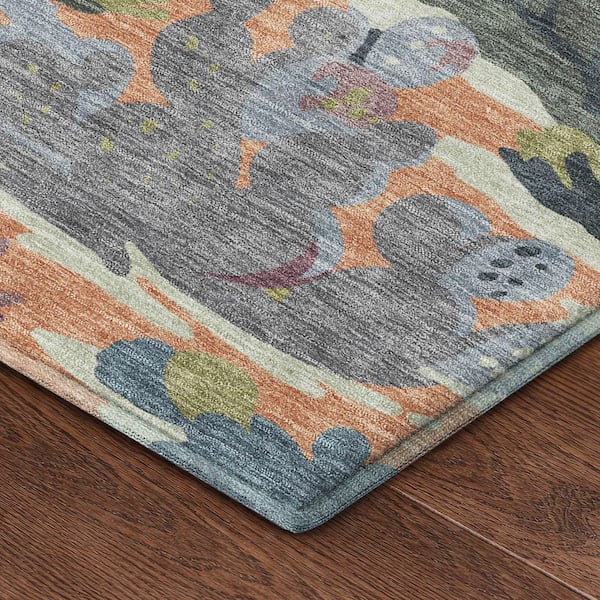 Mayfield Premium Machine Washable Abstract AMF2496 Celery 2 ft. x 3 ft. Accent Rug