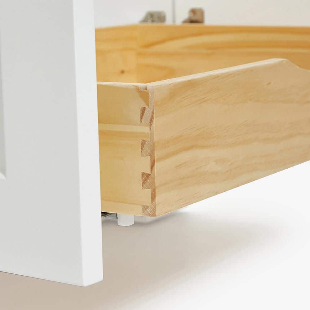 Taylor 30" White Freestanding Vanity Cabinet with Brass Hardware