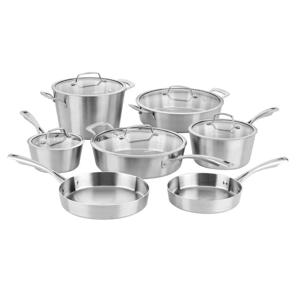 Cuisinart Conical 12-Piece Stainless Steel Cookware Set In Brushed Stainless Steel MCC-12 - The ...