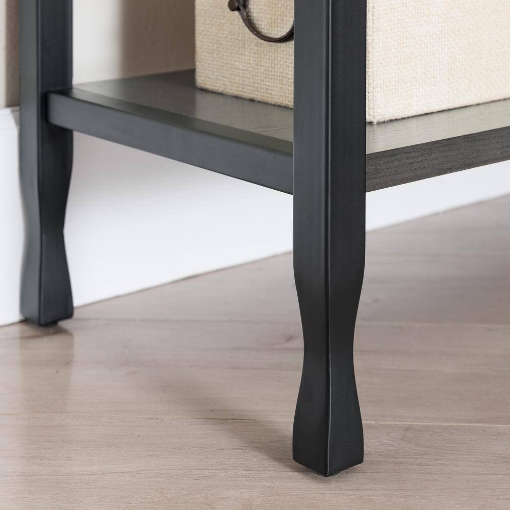 Chisel & Forge Smoke Grey Matte Black Corner Desk with Drawer
