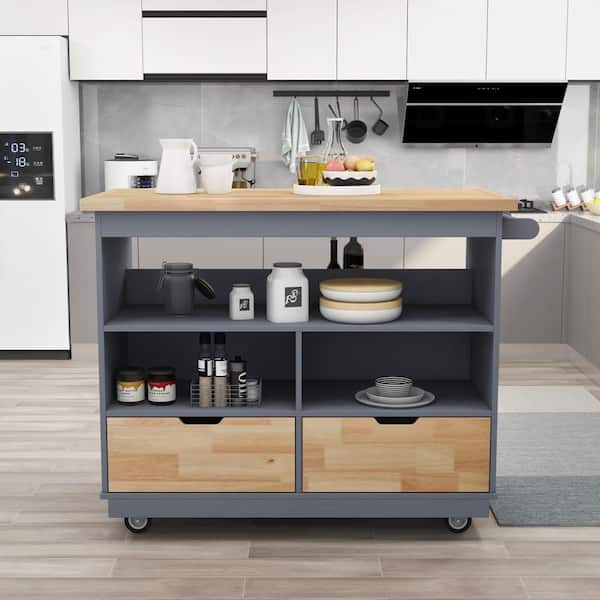 Unbranded Blue Serving Carts With 2-Drawers