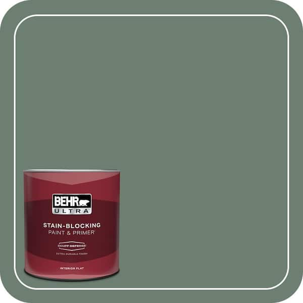 BEHR ULTRA 1 qt. #460F-5 Island Palm Extra Durable Flat Interior Paint & Primer