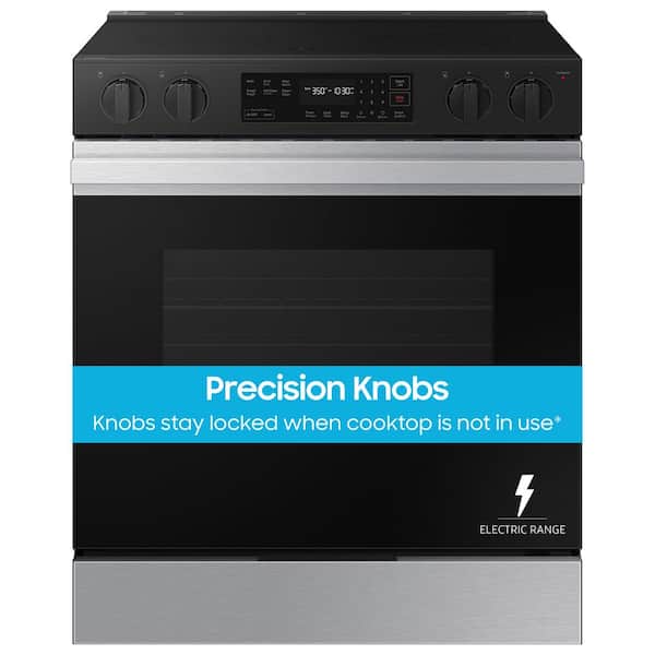 Bespoke 30 in. 5-Burner Element Smart Slide-In Electric Range in Stainless Steel with Precision Knobs