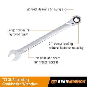 SAE 72-Tooth XL Combination Ratcheting Wrench Tool Set (13-Piece)