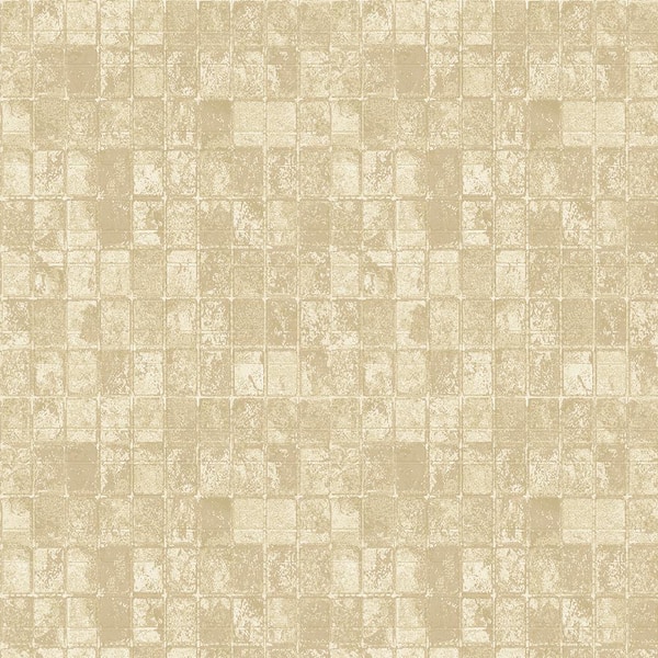 Unbranded Metallic FX Gold Geometric Tile Effect Non-Woven Paper Wallpaper Sample